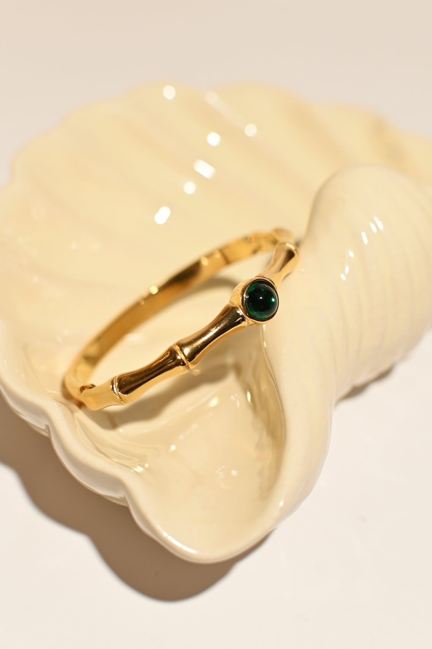 GREEN STONE BAMBOO Bangle