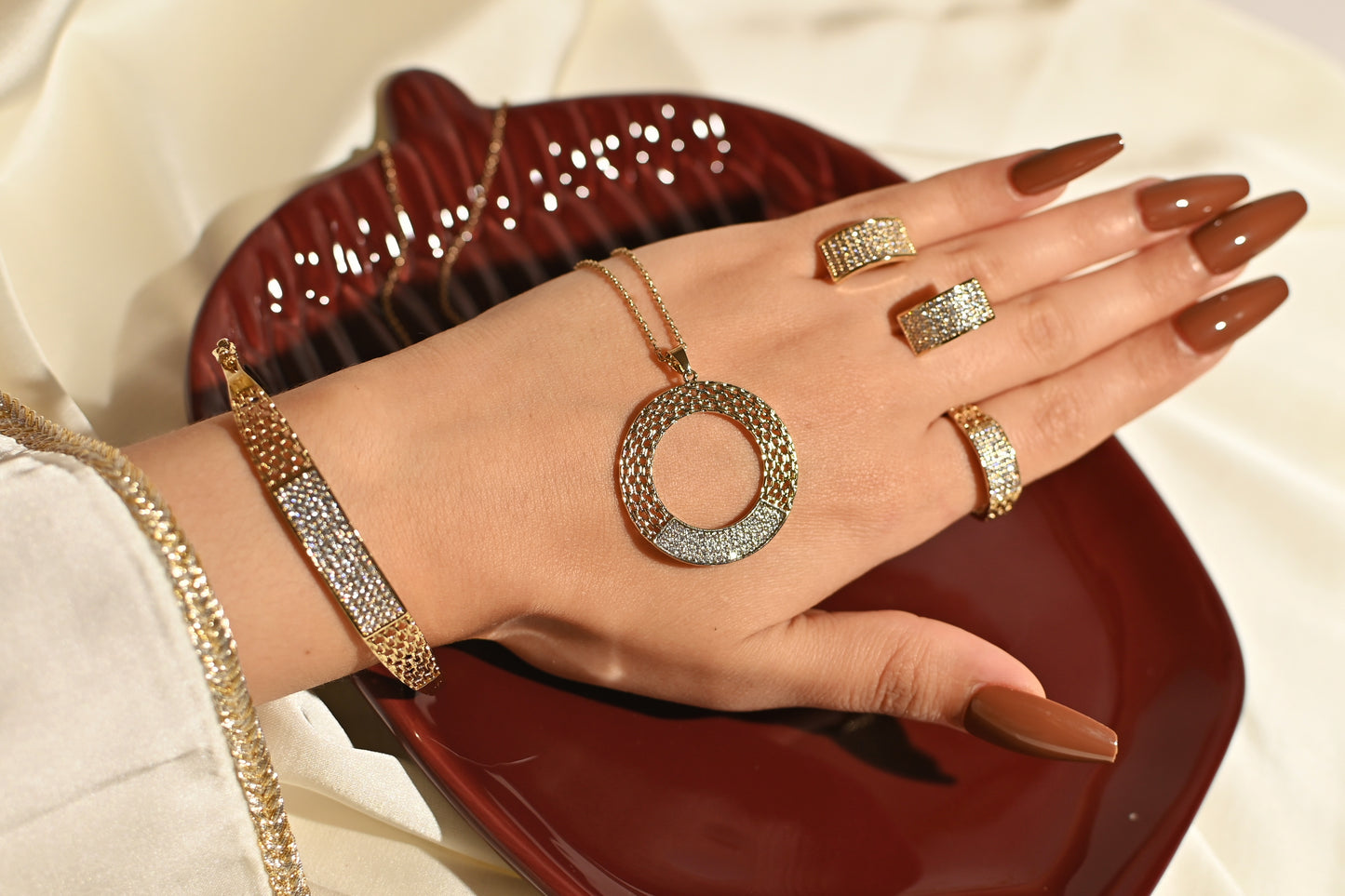 LAYANA SET (4 Piece Necklace, Bangle, Earring and Ring Set)