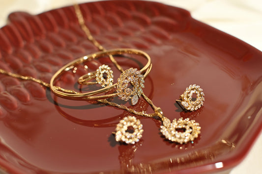 NAYLA SET (4 Piece Necklace, Bangle, Earring and Ring Set)