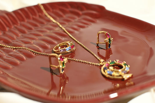 AMARA SET (4 Piece Necklace, Bangle, Earring and Ring Set)