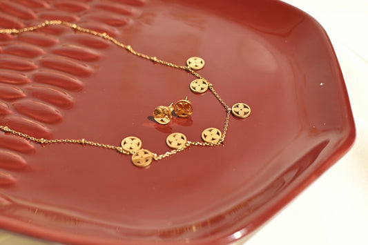 ALARA Necklace and Earing Set ( Stainless Steel)
